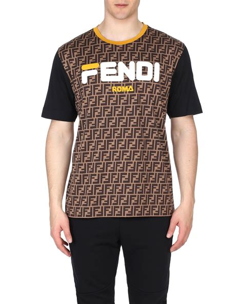 fendi mania t-shirt a stampa in cotone|Acquista e vendi Fendi T.